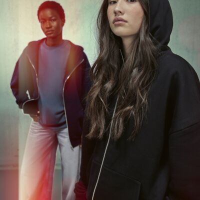 B&C Felpa con zip e cappuccio Influence Thumbnail